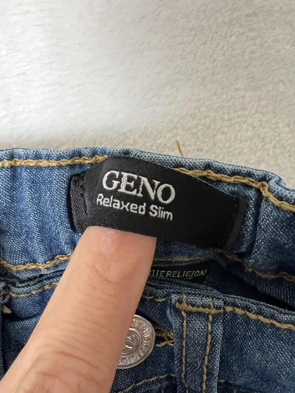 True Religion Geno Relaxed Slim Jeans Kids 3T Blue Straight Denim Elastic Waist